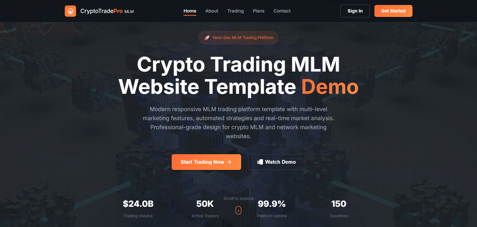 Crypto Trading Energy - MLM Template Design for Crypto Trading MLM