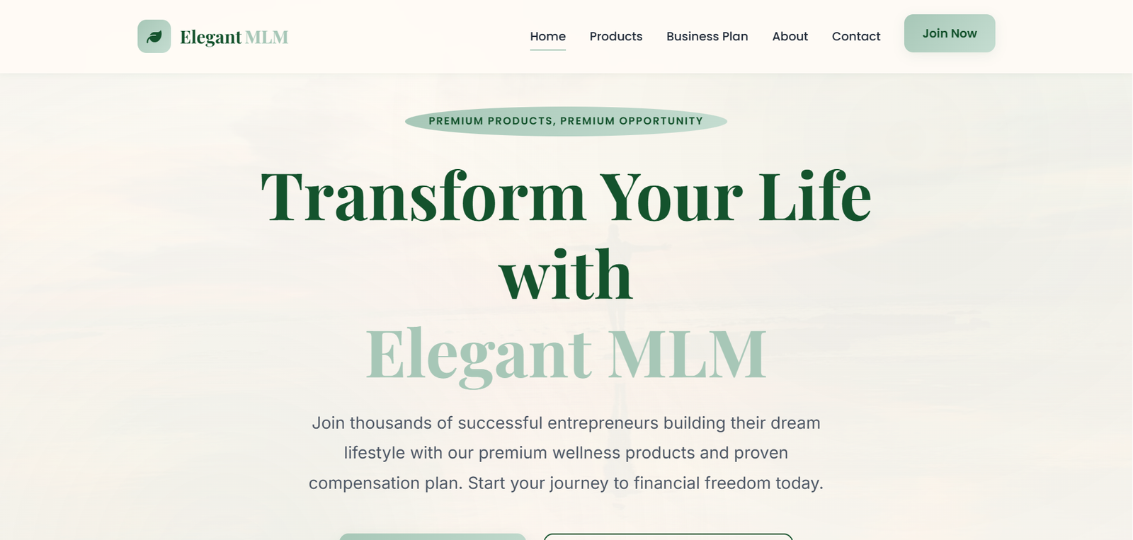MLM Website Elegant - MLM Template Design for Ecommerce MLM