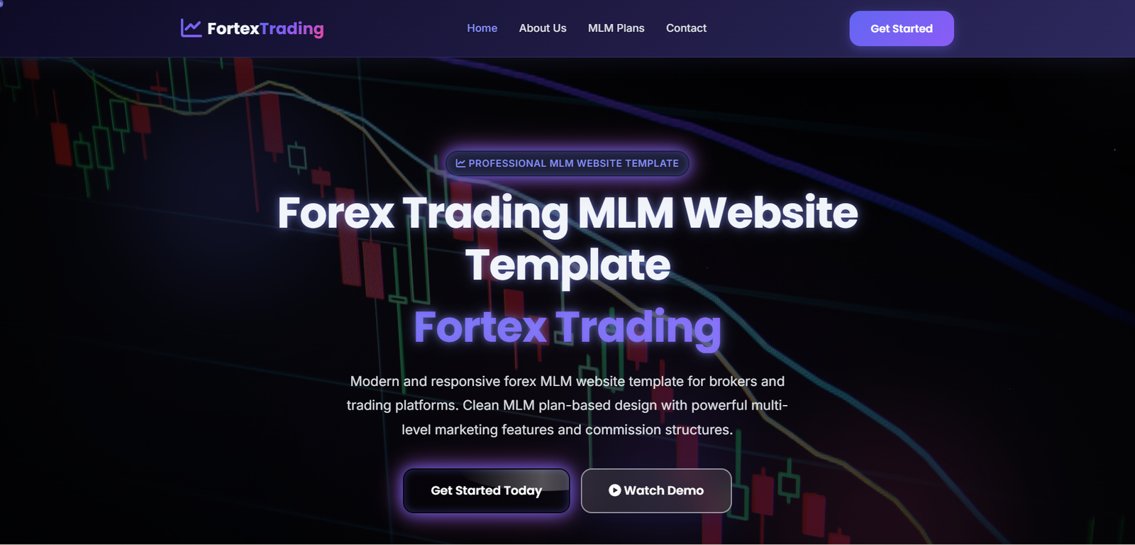 Forex Trading Dark - MLM Template Design for Forex Trading MLM