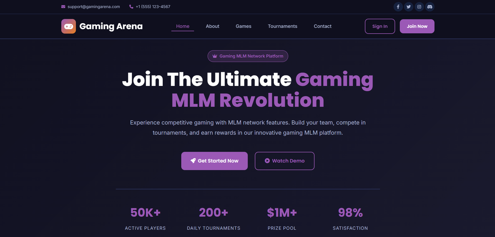 Online Gaming Purple - MLM Template Design for Online Gaming MLM